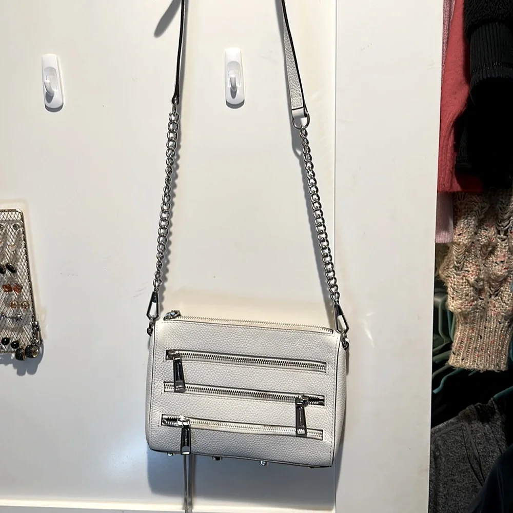 Rebecca Minkoff White Zipper Crossbody Bag